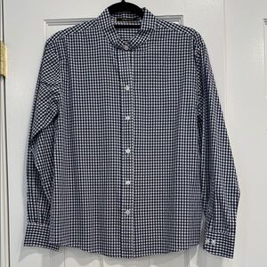 Blue and White Gingham Cotton Button Down